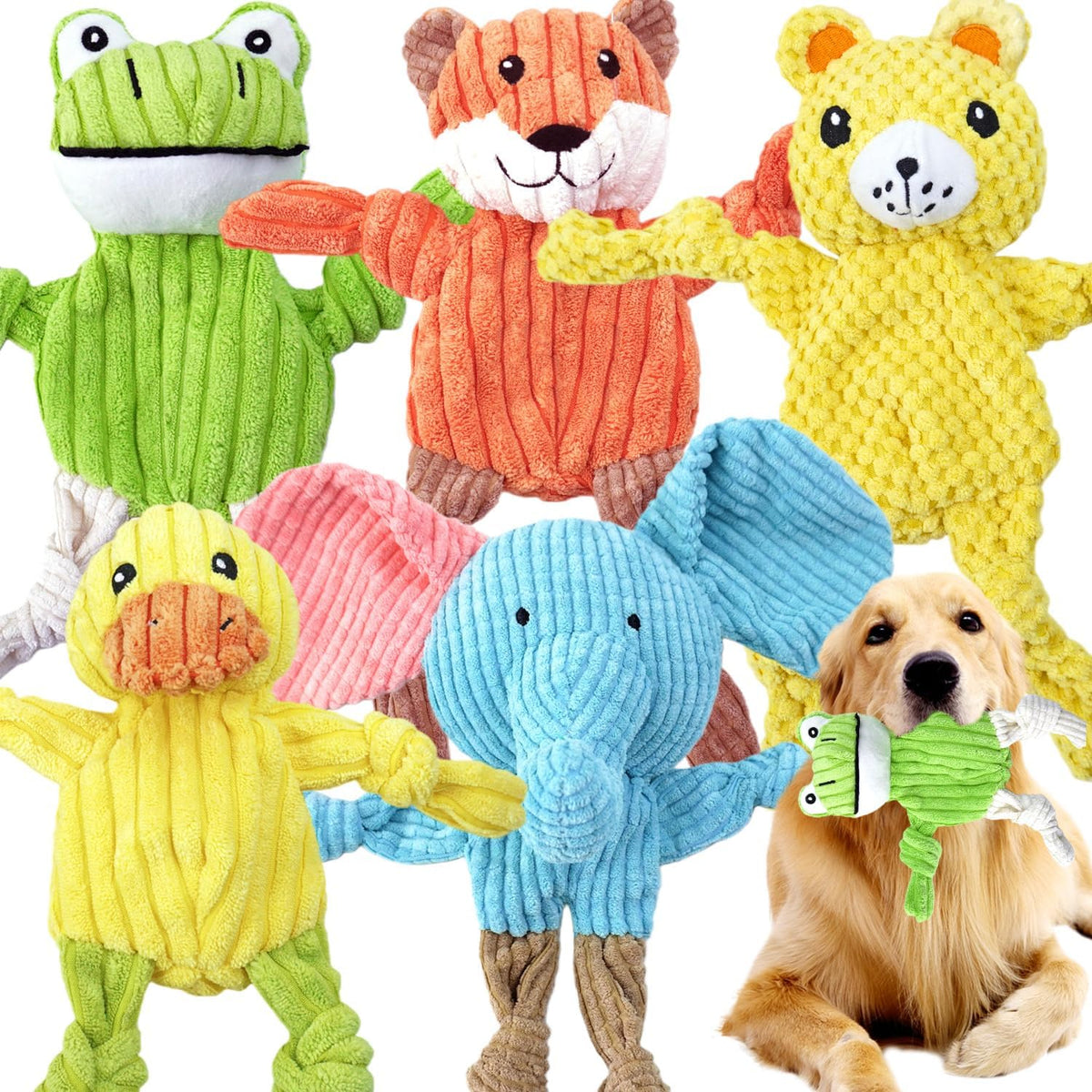 MRSOHRET Dog Squeak Toys Puppy Toys, Tough Dog Toys for Aggressive Chewers