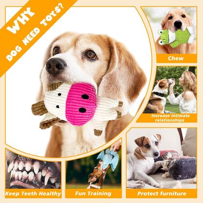 MRSOHRET Dog Squeak Toys Puppy Toys, Tough Dog Toys for Aggressive Chewers