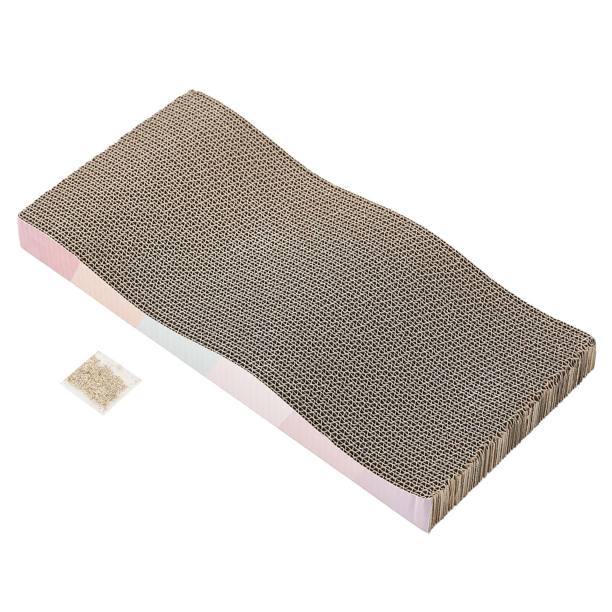 SIDAZON Cat Scratching Board cat Scratcher Cat Scratch Pad Cardboard cat scratchers for Indoor Cats Reversible Large Wide Corrugated with Catnip(2pcs)
