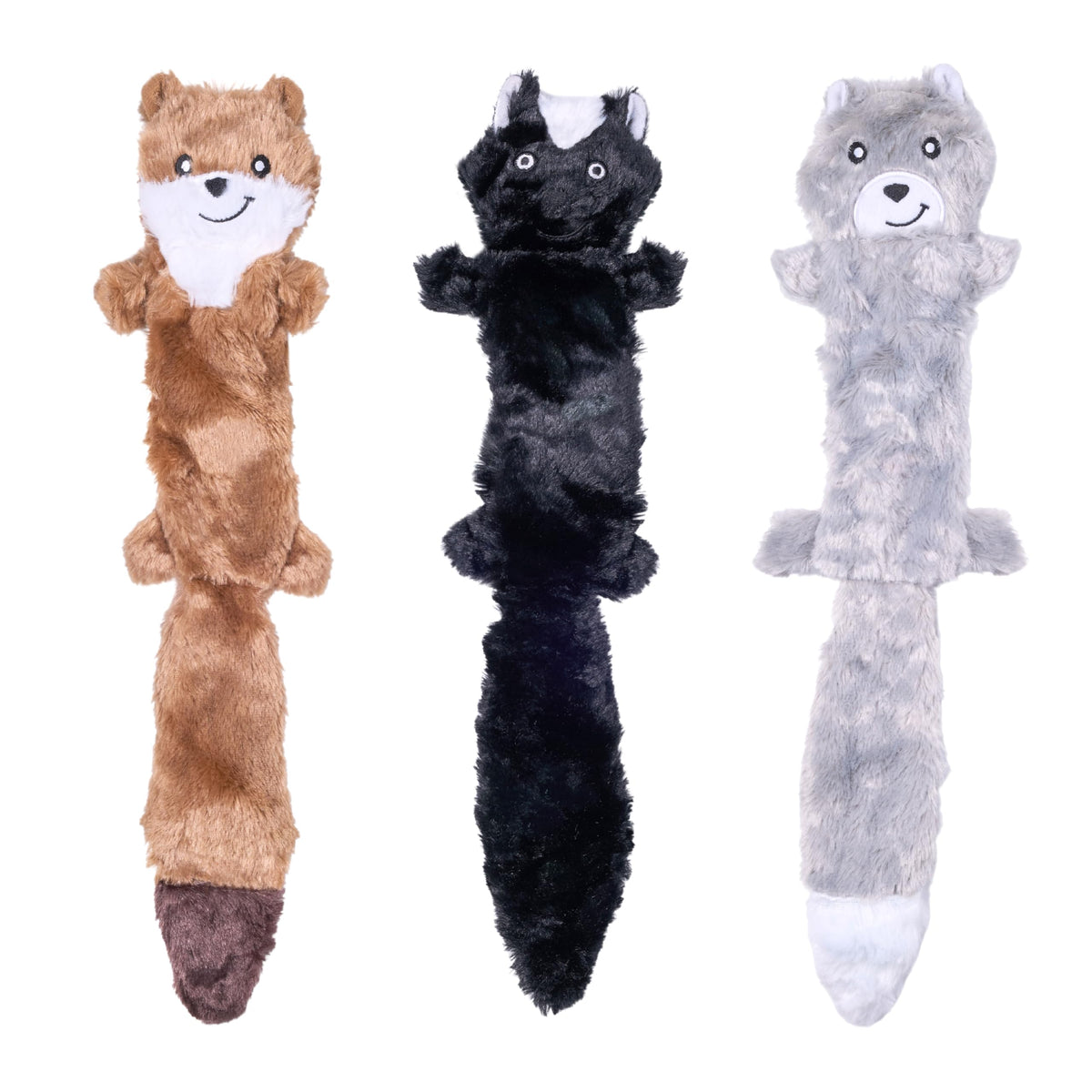 ZippyPaws Skinny Peltz No Stuffing Dog Toy Pack to Keep Them Busy - 18"