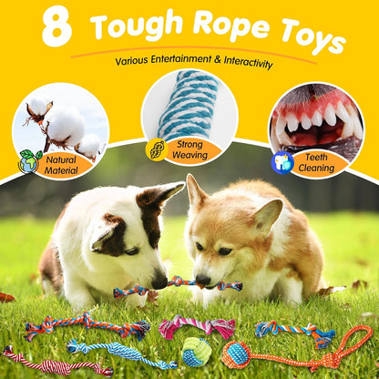 Zeaxuie 25 Pack Luxury Dog Chew Toys, Puppy Toys for Teething Small Dogs