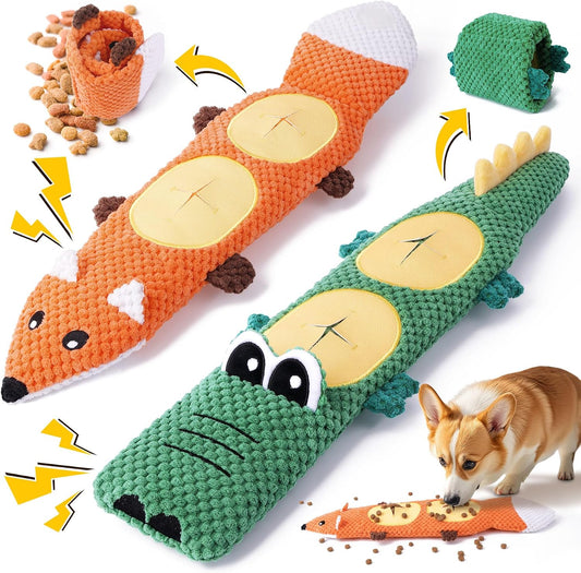 XIUGOAL Tough Dog Toys for Chewers, 2 Pack No Stuffing Squeaky Puppy Toys