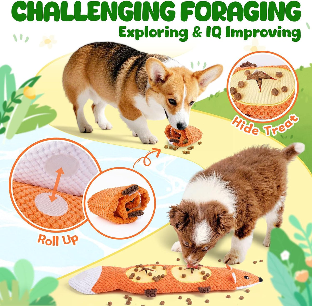 XIUGOAL Tough Dog Toys for Chewers, 2 Pack No Stuffing Squeaky Puppy Toys