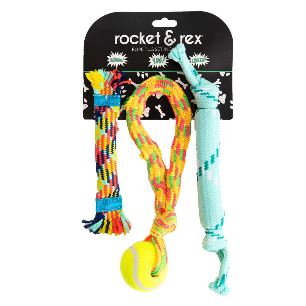 rocket & rex Puppy Chew Toys for Teething, Natural Rubber Set (6pk)
