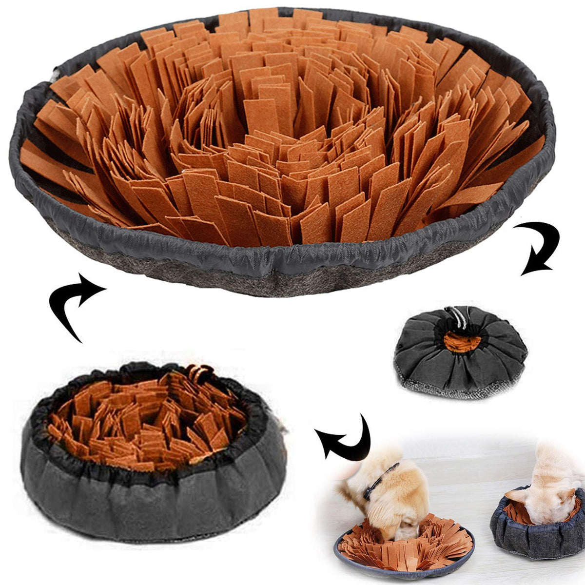 AWOOF Pet Snuffle Mat for Dogs, Interactive Feed Game for Boredom, Encourages Natural Foraging Skills for Cats Dogs Bowl Travel Use, Dog Treat Dispenser Indoor Outdoor Stress Relief
