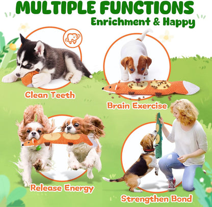 XIUGOAL Tough Dog Toys for Chewers, 2 Pack No Stuffing Squeaky Puppy Toys