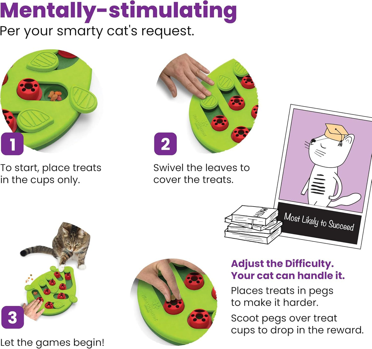 Catstages Nina Ottosson Buggin’ Out Puzzle & Play Cat Toy Treat Puzzle, 14"