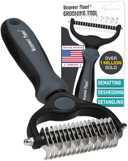 Maxpower Planet Dog Grooming Rake, Deshedding Undercoat Brush, Dogs & Cats
