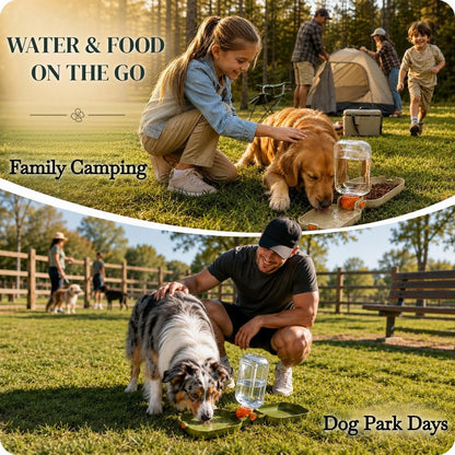 Dog Water Bottle, Puppy Essentials, Collapsible Dog Bowls (Green)