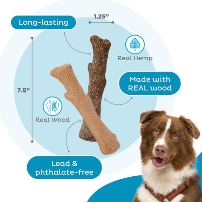 Dogwood Calming Stick Dog Chew Toy, Medium, 7.5", 2-Pack