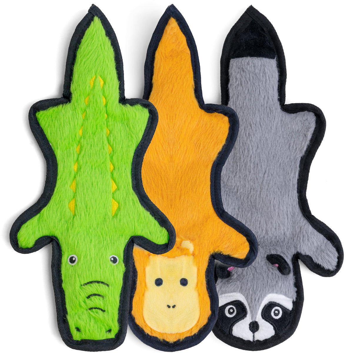 SHARLOVY No Stuffing Dog Toys Crinkle Squeaky, Long Lasting Chews for Aggressive, Durable Plush Dog Puppy Chew Toys for Teething, with 6 Tough Layers for Small Medium Large Breed-5pack,Large
