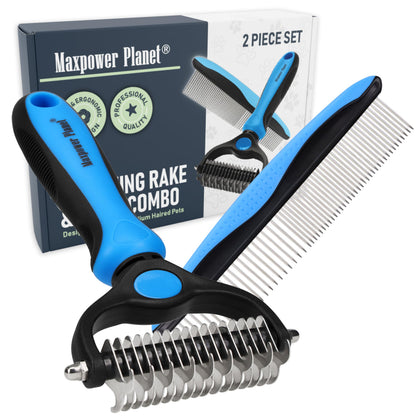 Maxpower Planet Dog Grooming Rake, Deshedding Undercoat Brush, Dogs & Cats