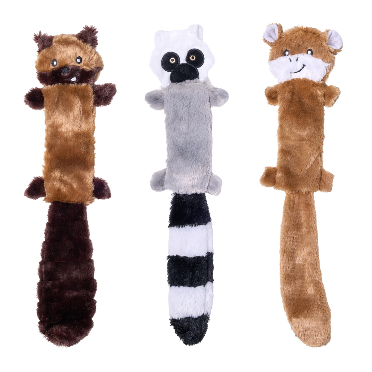 ZippyPaws Skinny Peltz No Stuffing Dog Toy Pack to Keep Them Busy - 18"