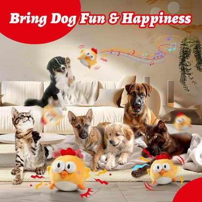 GUKCO Interactive Dog Toys, Moving Ball Toy with Jumping & Music(Chick)